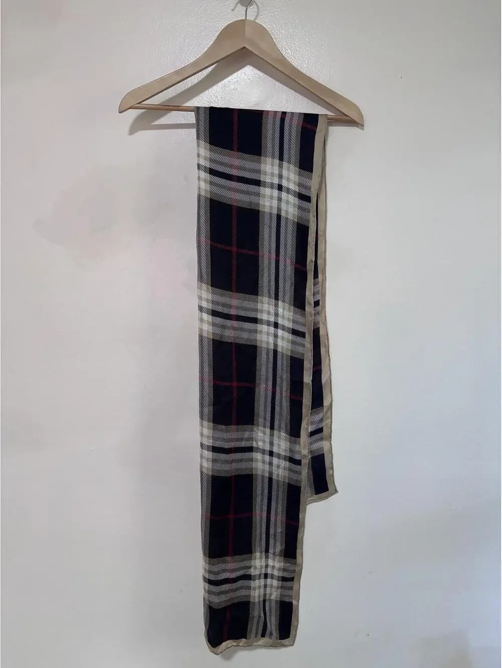 Black, Tan & Red Silk Hair‎ Scarf 13